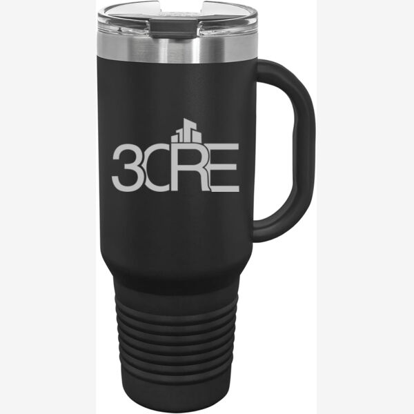   - Premium 40oz Travel Mug with Snap Lid & Straw Thumbnail